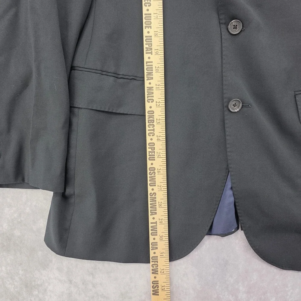 Cremieux Loro Piana Zelander Wool Blazer Sport Coat Mens 41L 35 Black 2 Button